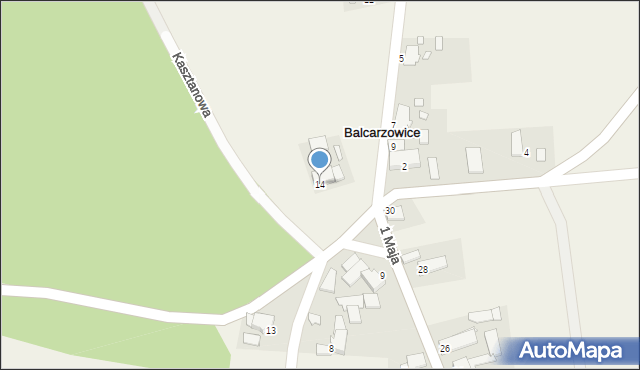 Balcarzowice, Lipowa, 14, mapa Balcarzowice