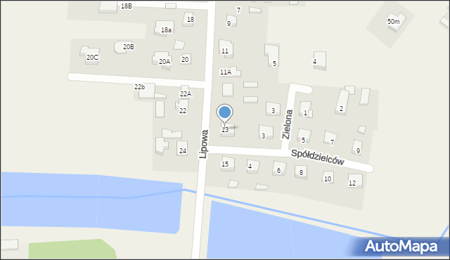 Baniocha, Lipowa, 13, mapa Baniocha