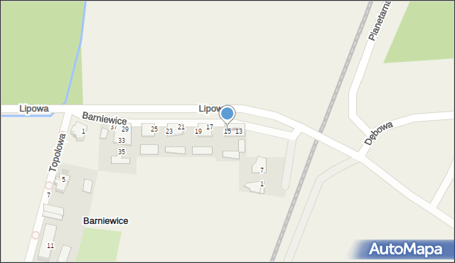 Barniewice, Lipowa, 15, mapa Barniewice