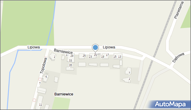Barniewice, Lipowa, 21, mapa Barniewice