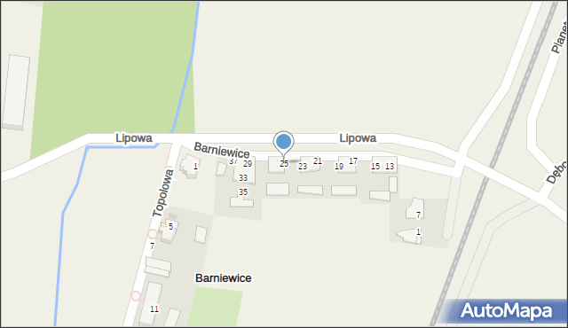 Barniewice, Lipowa, 25, mapa Barniewice