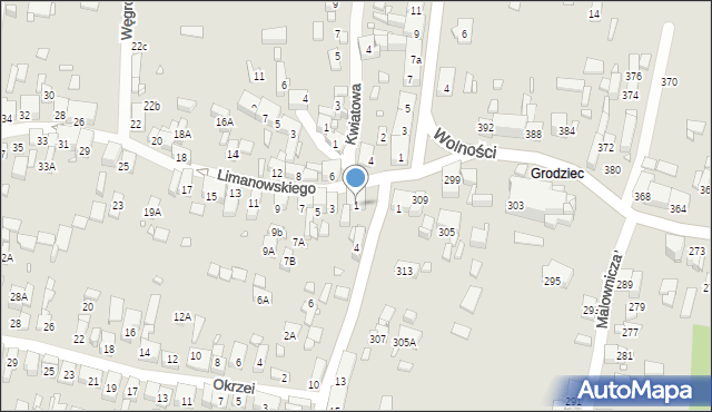 Będzin, Limanowskiego Bolesława, 1, mapa Będzin