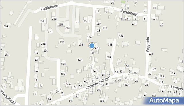 Będzin, Limanowskiego Bolesława, 11c, mapa Będzin