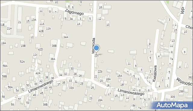 Będzin, Limanowskiego Bolesława, 22c, mapa Będzin