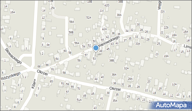 Będzin, Limanowskiego Bolesława, 51A, mapa Będzin