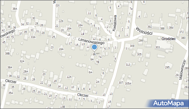 Będzin, Limanowskiego Bolesława, 9b, mapa Będzin