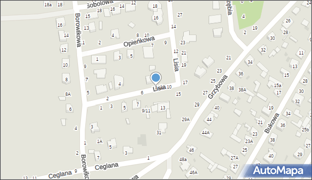 Biała Podlaska, Lisia, 8, mapa Białej Podlaskiej