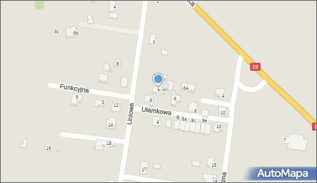 Białystok, Liniowa, 7, mapa Białegostoku