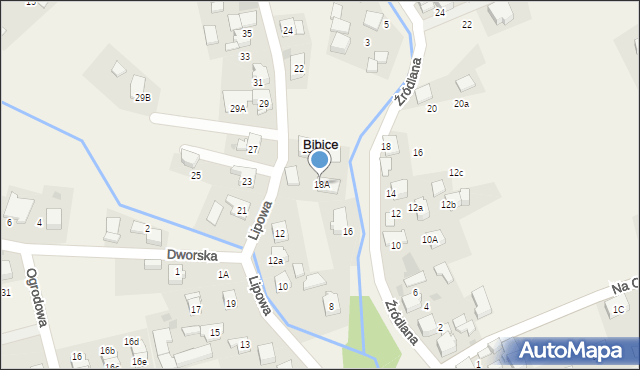 Bibice, Lipowa, 18A, mapa Bibice