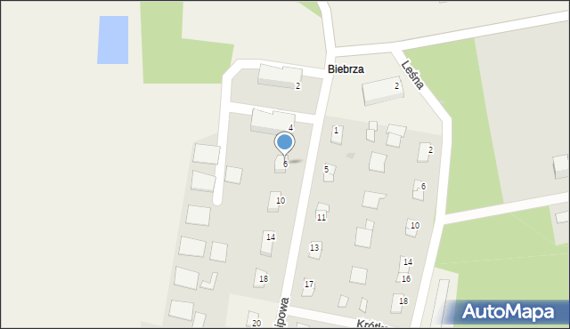 Biebrza, Lipowa, 6, mapa Biebrza