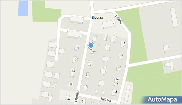 Biebrza, Lipowa, 7, mapa Biebrza