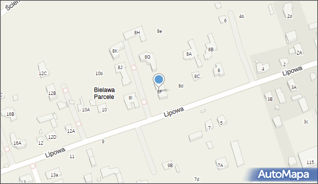 Bielawa, Lipowa, 8F, mapa Bielawa