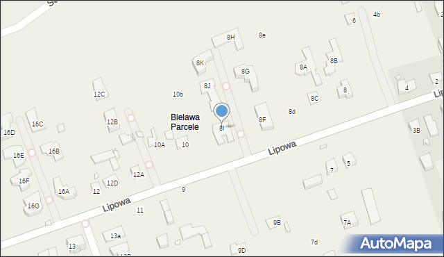 Bielawa, Lipowa, 8I, mapa Bielawa