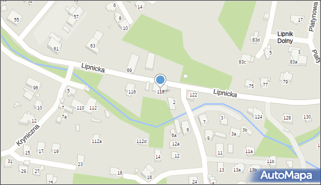 Bielsko-Biała, Lipnicka, 118, mapa Bielsko-Białej