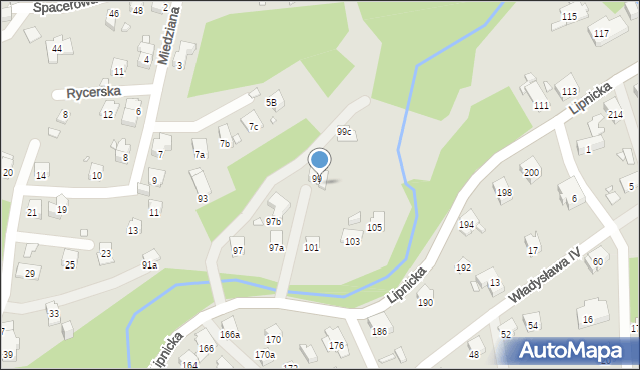 Bielsko-Biała, Lipnicka, 99a, mapa Bielsko-Białej