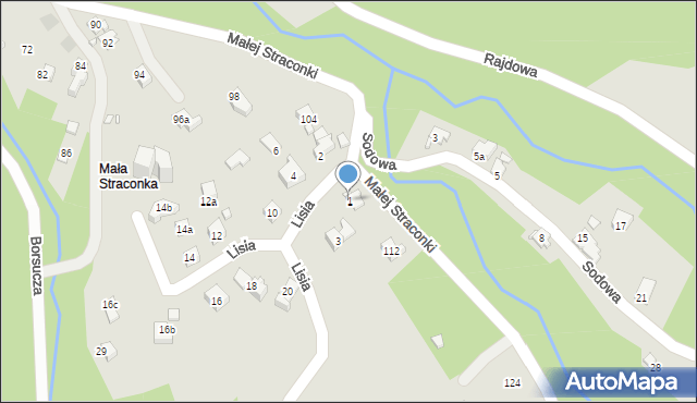 Bielsko-Biała, Lisia, 1, mapa Bielsko-Białej