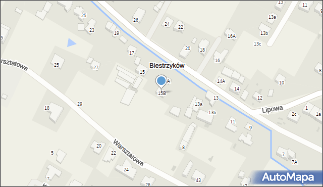 Biestrzyków, Lipowa, 15B, mapa Biestrzyków