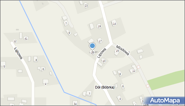 Bóbrka, Lipowa, 15, mapa Bóbrka