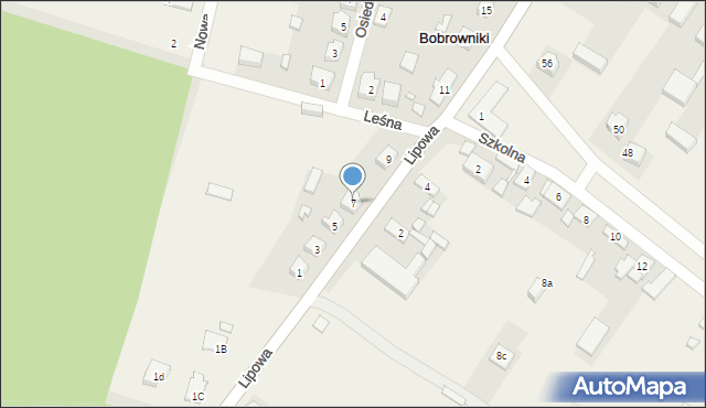 Bobrowniki, Lipowa, 7, mapa Bobrowniki