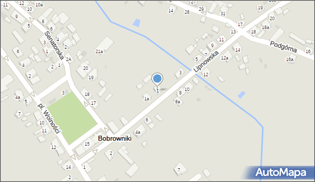 Bobrowniki, Lipnowska, 1, mapa Bobrowniki