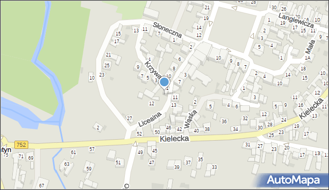 Bodzentyn, Licealna, 12a, mapa Bodzentyn