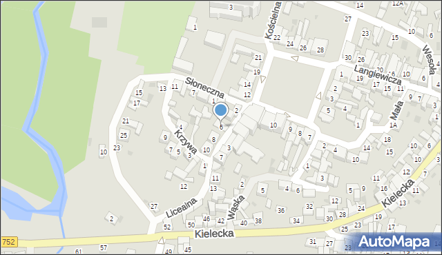 Bodzentyn, Licealna, 6, mapa Bodzentyn