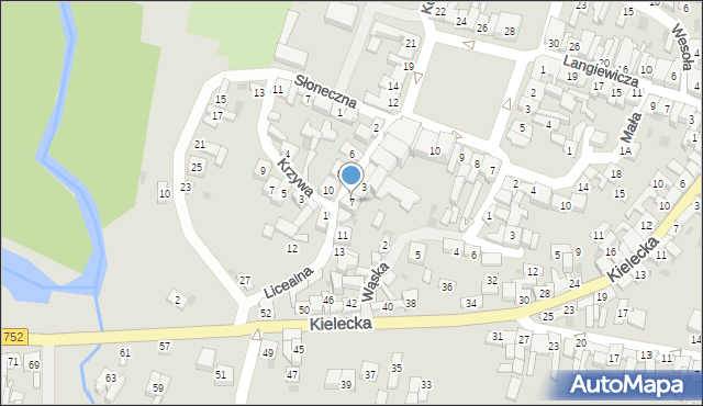 Bodzentyn, Licealna, 7, mapa Bodzentyn