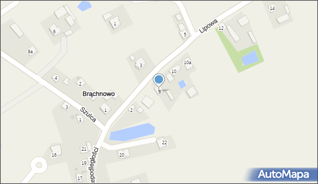 Brąchnowo, Lipowa, 8, mapa Brąchnowo