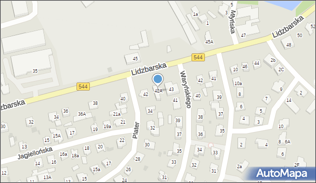 Brodnica, Lidzbarska, 42A, mapa Brodnica