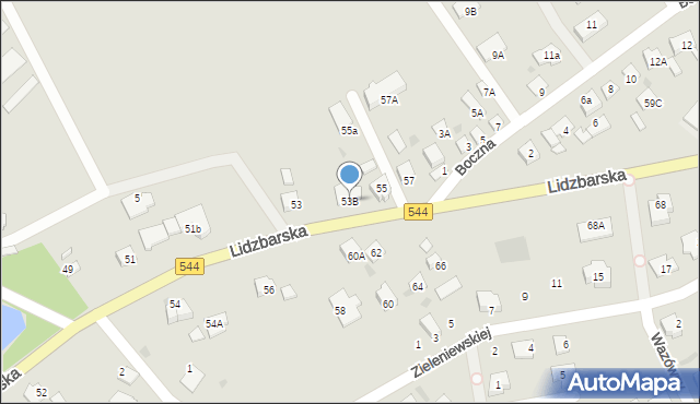 Brodnica, Lidzbarska, 53B, mapa Brodnica