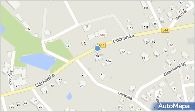 Brodnica, Lidzbarska, 54, mapa Brodnica