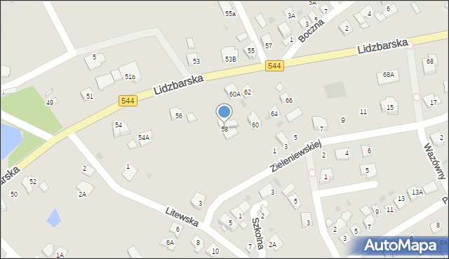 Brodnica, Lidzbarska, 58, mapa Brodnica