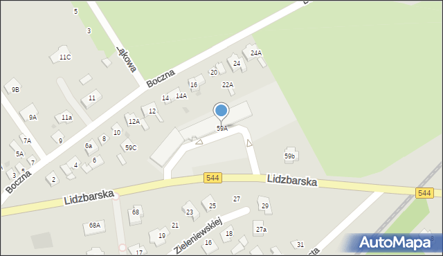 Brodnica, Lidzbarska, 59A, mapa Brodnica