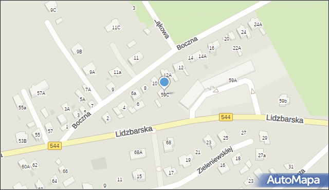 Brodnica, Lidzbarska, 59C, mapa Brodnica