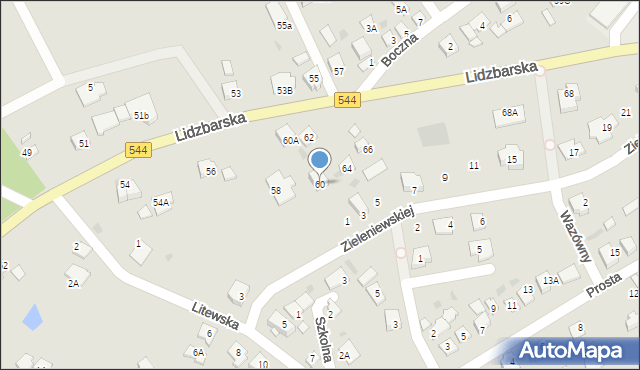 Brodnica, Lidzbarska, 60, mapa Brodnica