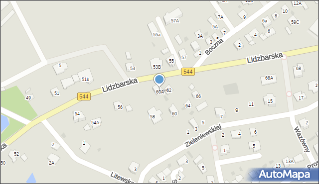 Brodnica, Lidzbarska, 60A, mapa Brodnica