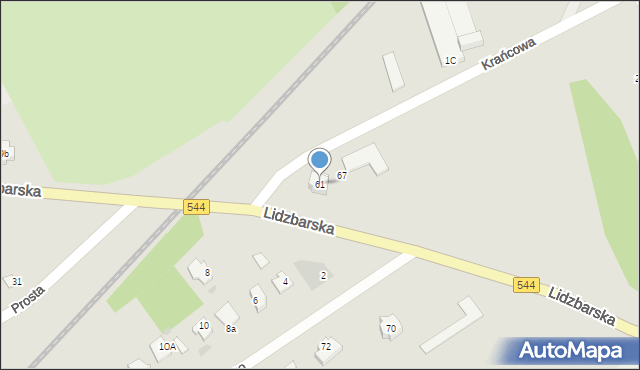 Brodnica, Lidzbarska, 61, mapa Brodnica