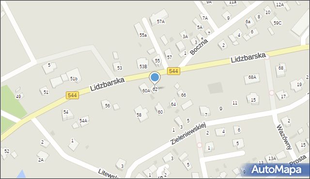 Brodnica, Lidzbarska, 62, mapa Brodnica