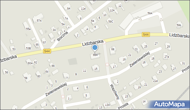 Brodnica, Lidzbarska, 68A, mapa Brodnica