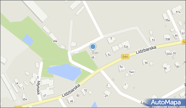 Brodnica, Litewska, 49b, mapa Brodnica