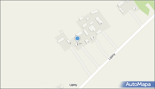 Broszki, Lipiny, 8, mapa Broszki