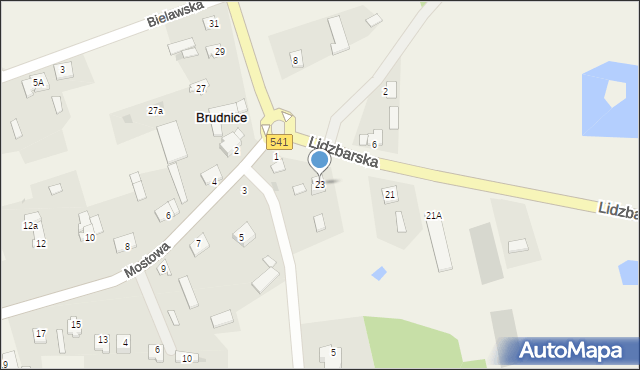 Brudnice, Lidzbarska, 23, mapa Brudnice