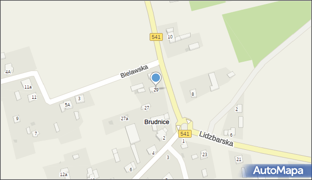 Brudnice, Lidzbarska, 29, mapa Brudnice