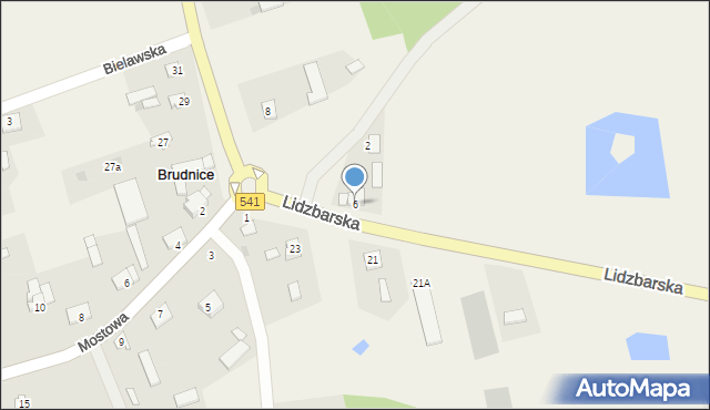 Brudnice, Lidzbarska, 6, mapa Brudnice