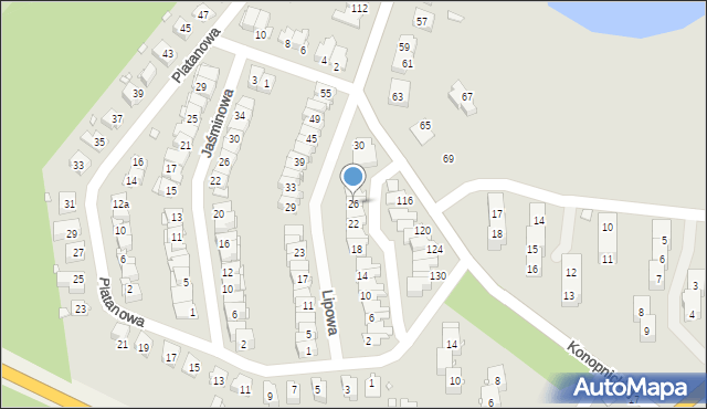 Brzeg, Lipowa, 26, mapa Brzeg