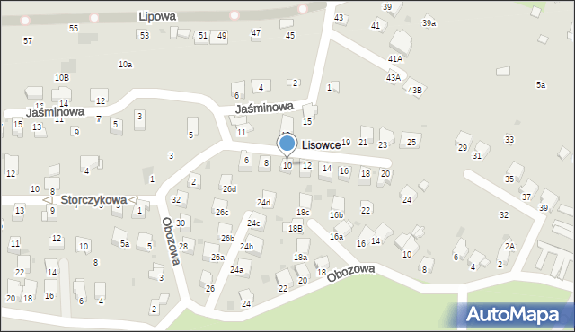 Brzeszcze, Liliowa, 10, mapa Brzeszcze