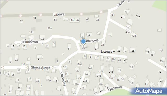 Brzeszcze, Liliowa, 11, mapa Brzeszcze