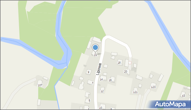 Brzeźnica, Lipowa, 11, mapa Brzeźnica