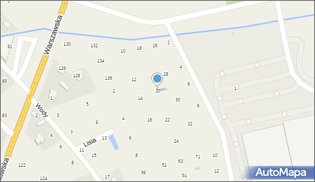 Brzozówka, Lisia, 20, mapa Brzozówka