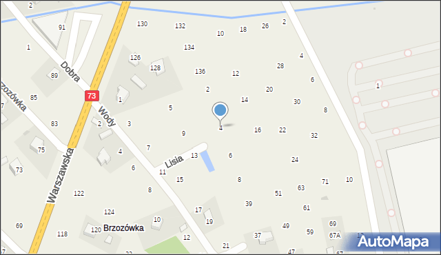Brzozówka, Lisia, 4, mapa Brzozówka